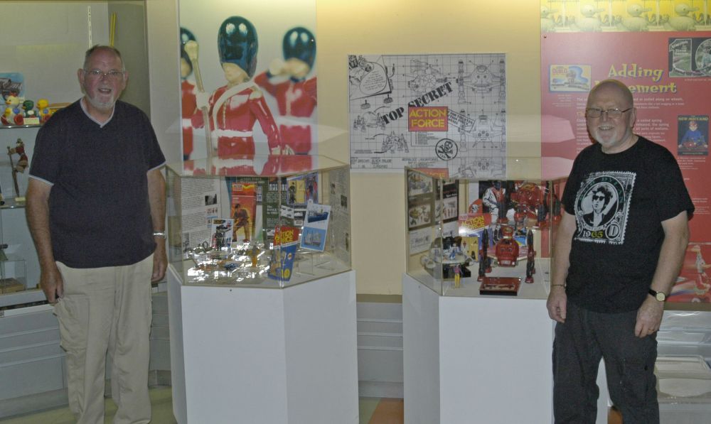 Bob Brechin & Brian Turner (Palitoy) with their Action Force display 19-08-13 01.jpg