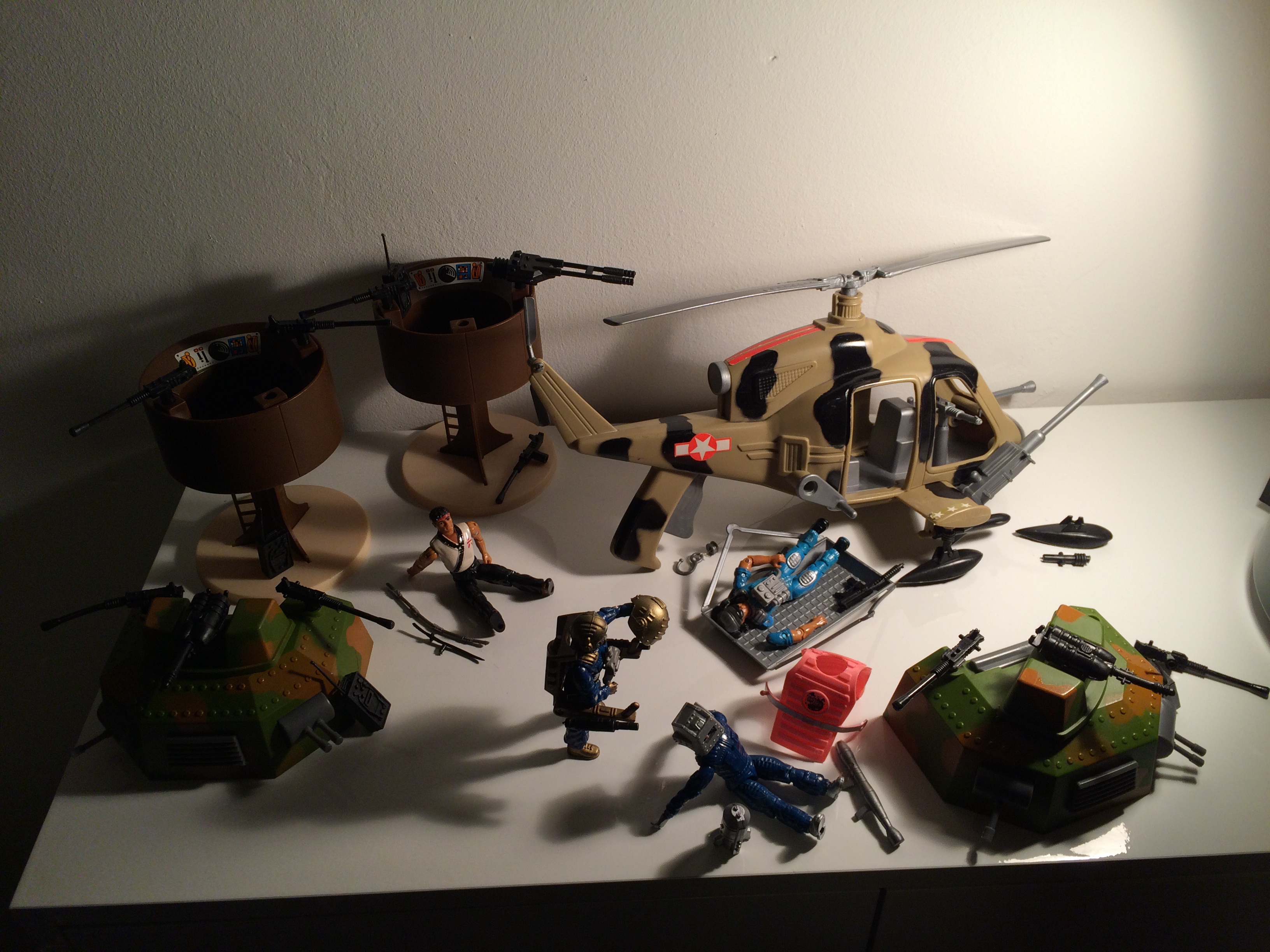 Poorly lit overview of all my Remco U.S. Forces toys.