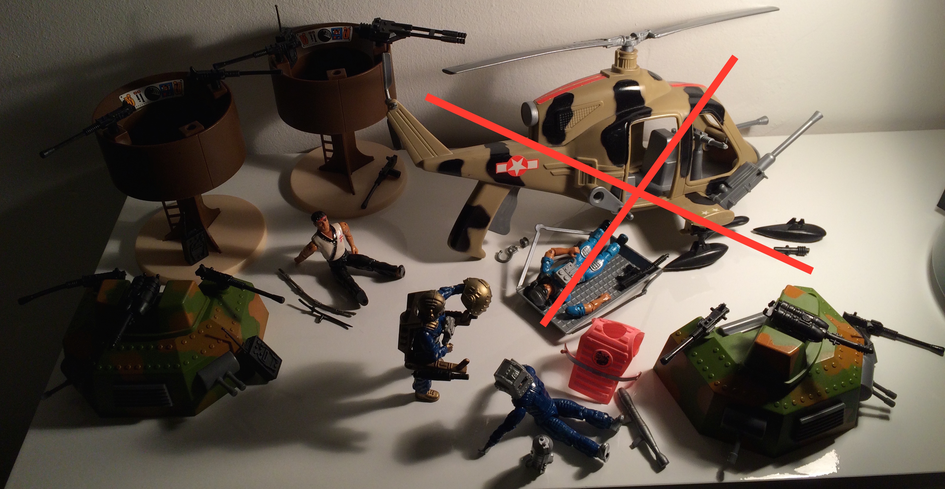 All US Forces vehicles + figures I have for sale. Sold items crossed out. Picture 1 of 1.