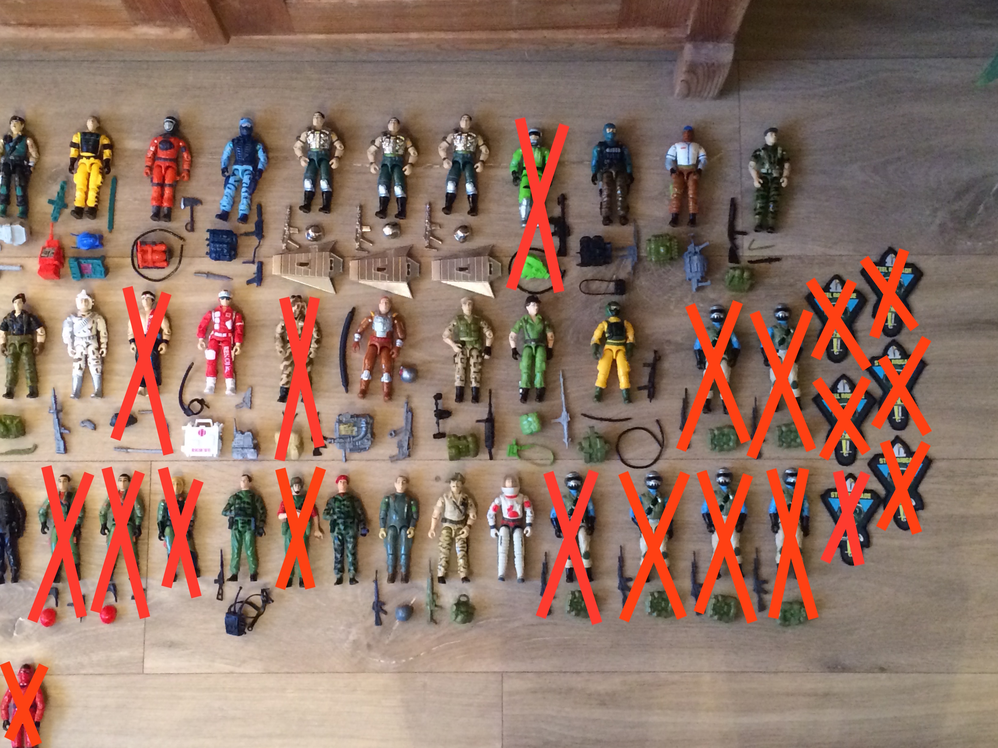 All AF+GI figures I have for sale. Sold items crossed out. Picture 1 of 2.