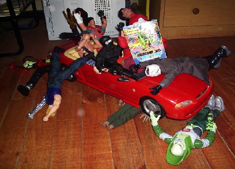 AM: &quot;Stop! You're gonna kill us all!&quot;<br />DD: &quot;Why you never let me drive?&quot;<br />AM: &quot;Because you are blind!&quot;