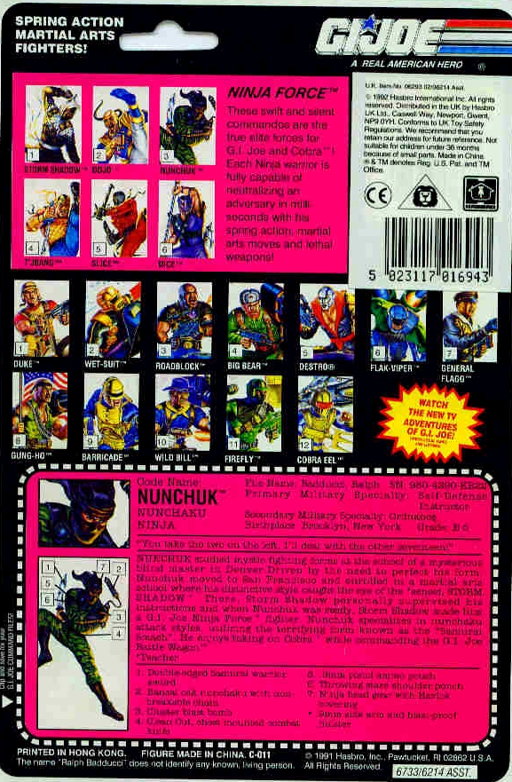 all though the Hasbro year on bottom says 1991, these were distributd in the US in 1992.